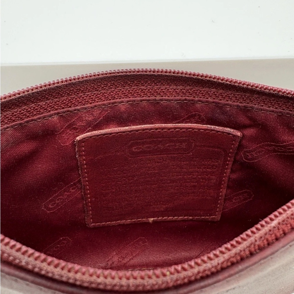 Vintage Coach Flat Card Wallet Skinny Case Red Glovetanned Leather - Picture 6 of 12